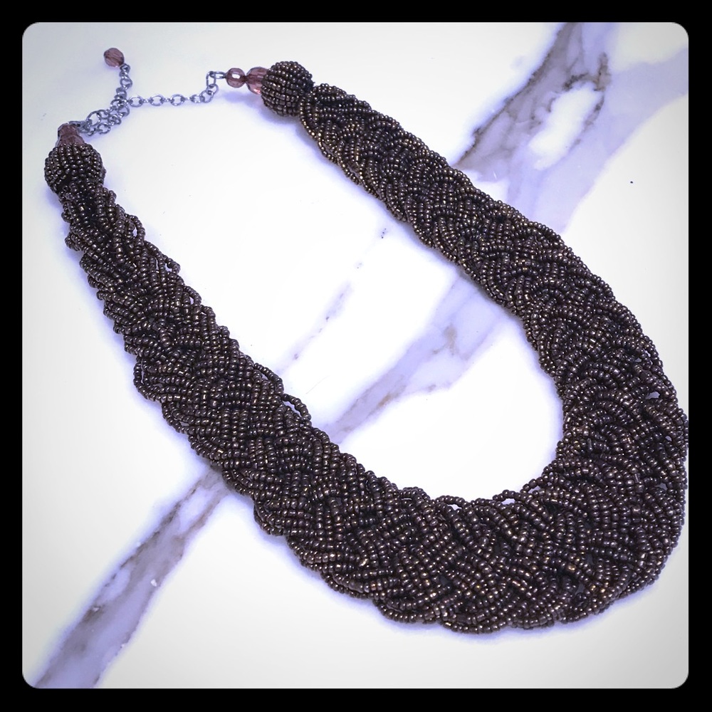 Mesh beaded necklace. Like new!